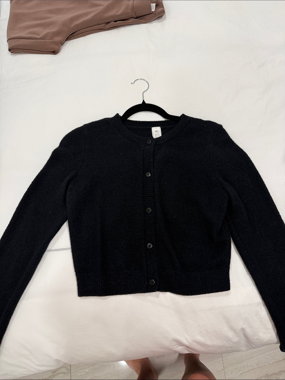 ALO Yoga Black Button Snuggle Up Cardigan